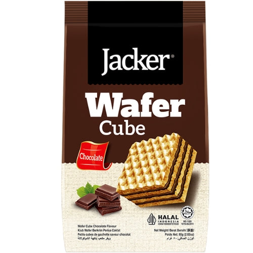 JACKER Wafer Cube Chocolate Flavoured 80g