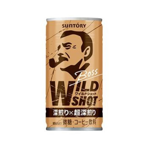 SUNTORY BOSS Less Sweet Coffee Wild Shot Milk Flavor 185g