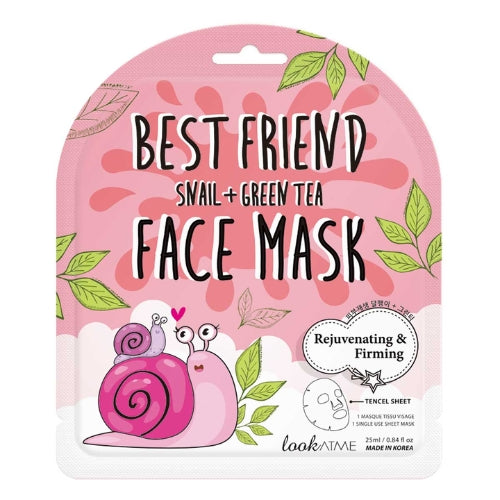 LOOK AT ME Best Friend Snail Green Tea Face Mask