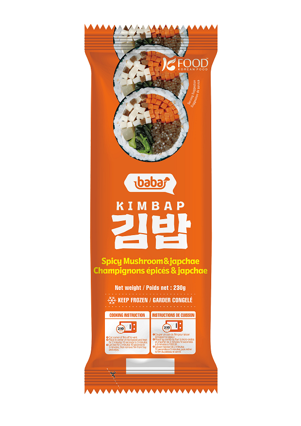 YUWON BABA Spicy Mushroom & Japchae Kimbap 230g