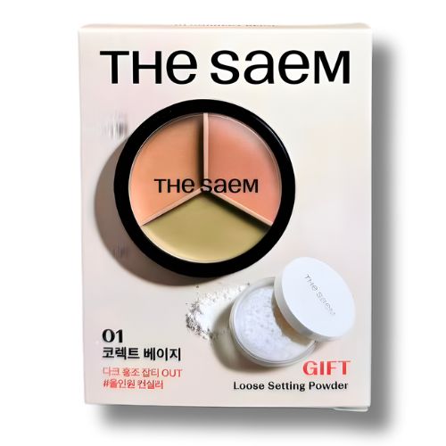 THE SAEM Cover Perfection Triple Pot Concealer Set 01 Correct Beige