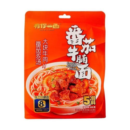 YNYM Tomato Beef Instant Noodles 190g