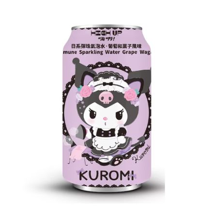 HIGH UP Ramune Sparkling Water Grape Wagashi Flavor KUROMI 330ml