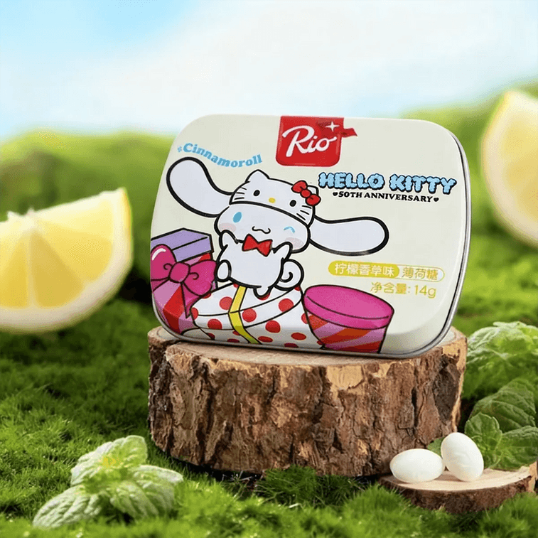 Bonbons à la menthe sans sucre Rio Cinnamoroll (saveur thé gingembre-ananas) 14 g
